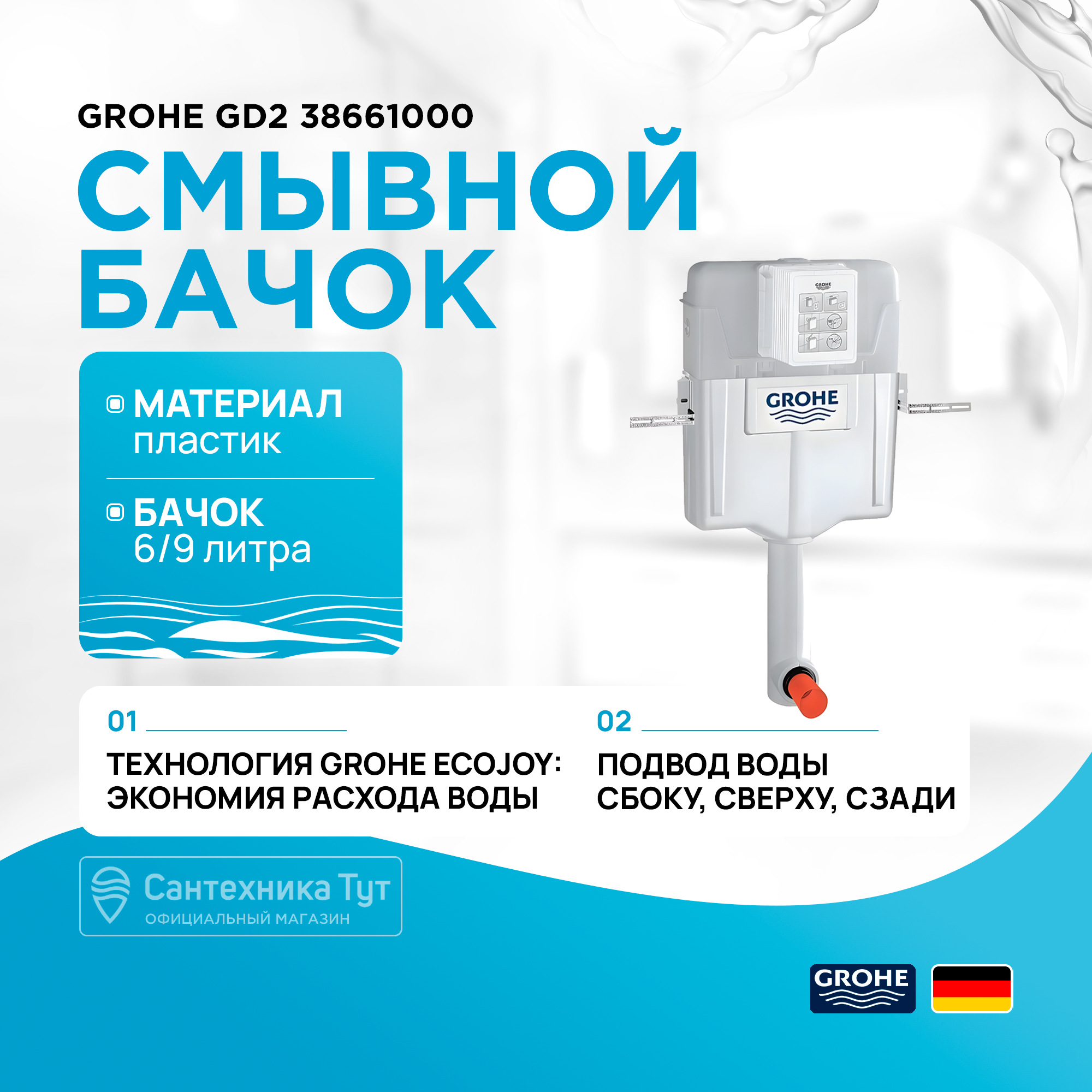 Бачок для инсталляции Grohe GD2 38661000