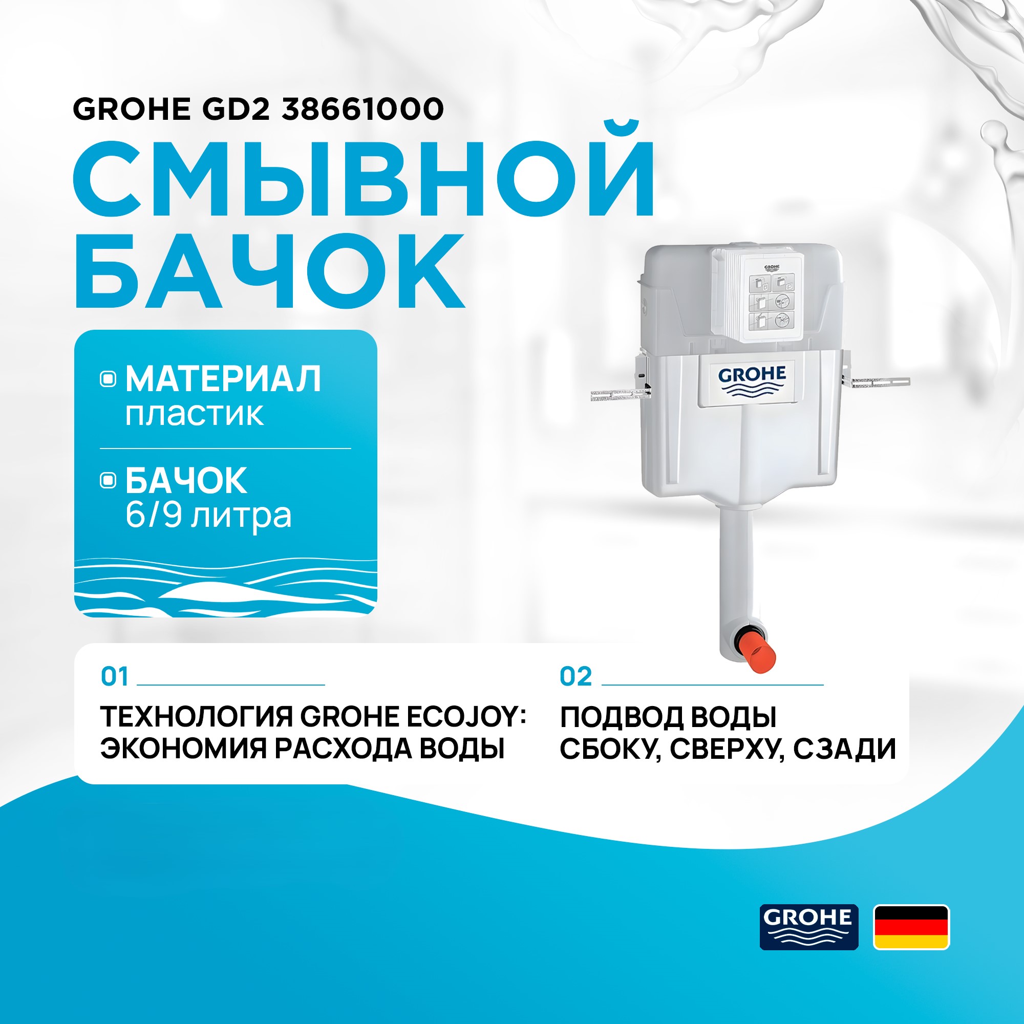 Бачок для инсталляции Grohe GD2 38661000