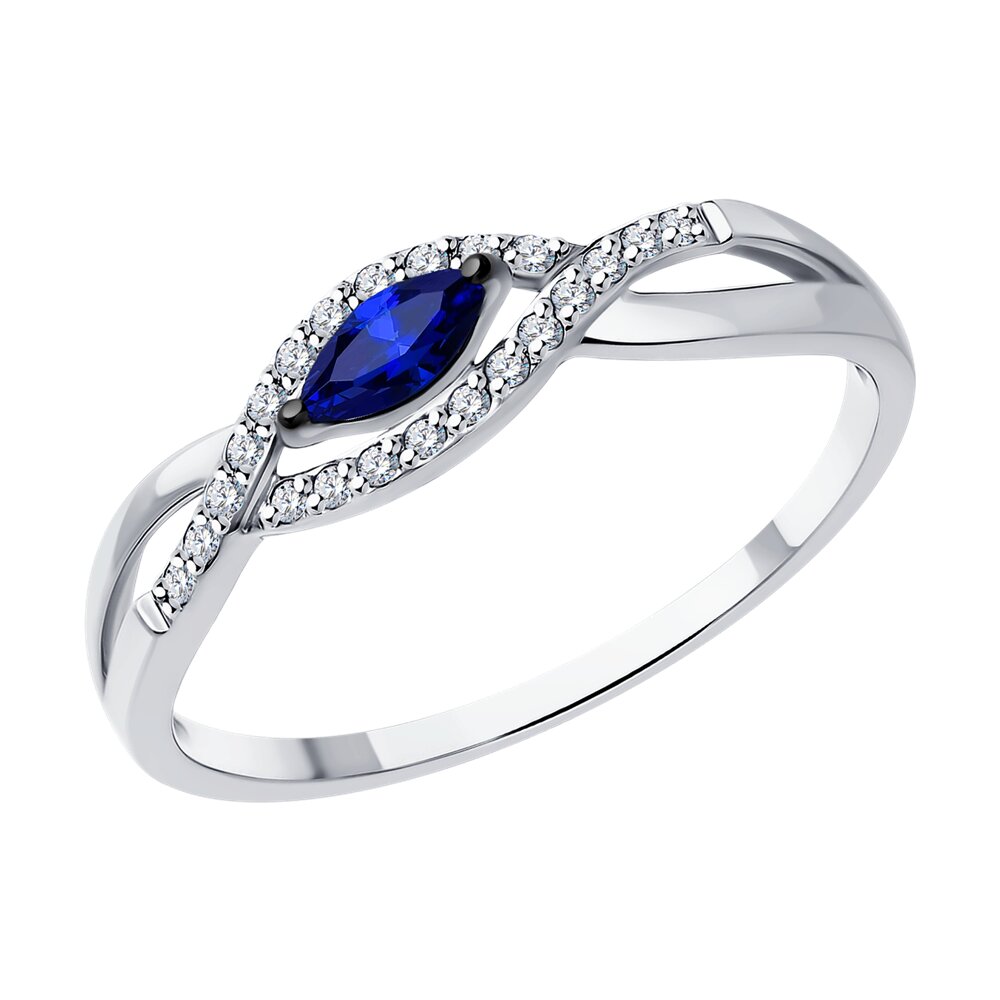 

Кольцо из белого золота с бриллиантом/сапфиром р.  Diamant 52-210-01842-1, 52-210-01842-1