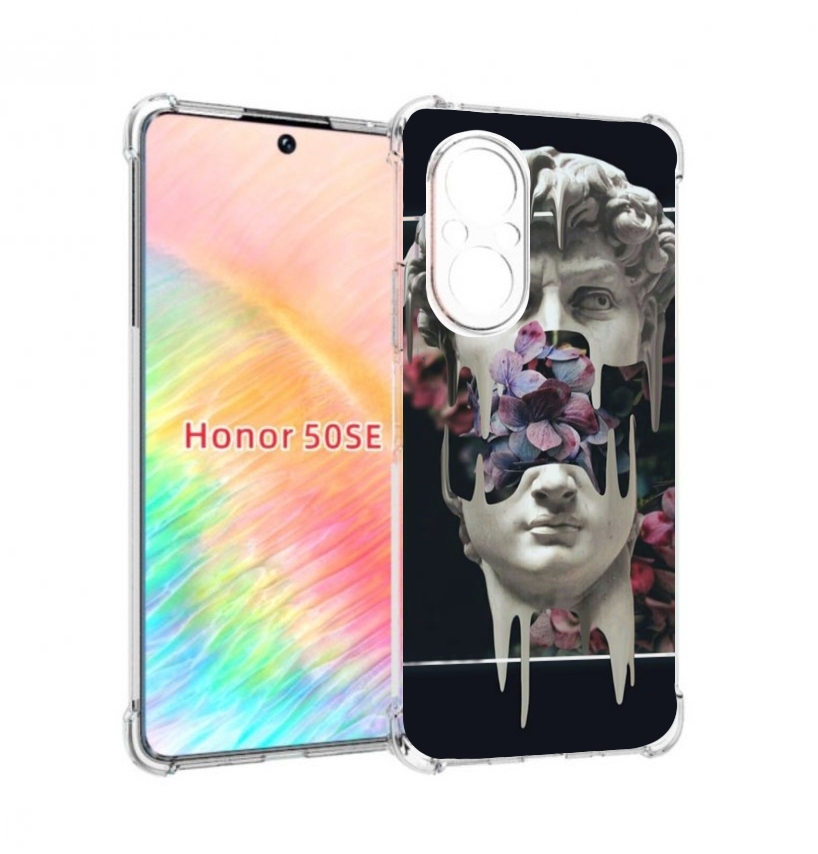 

Чехол бампер MyPads статуя-с-цветами-внутри для Honor 50 SE прот, Прозрачный, Tocco