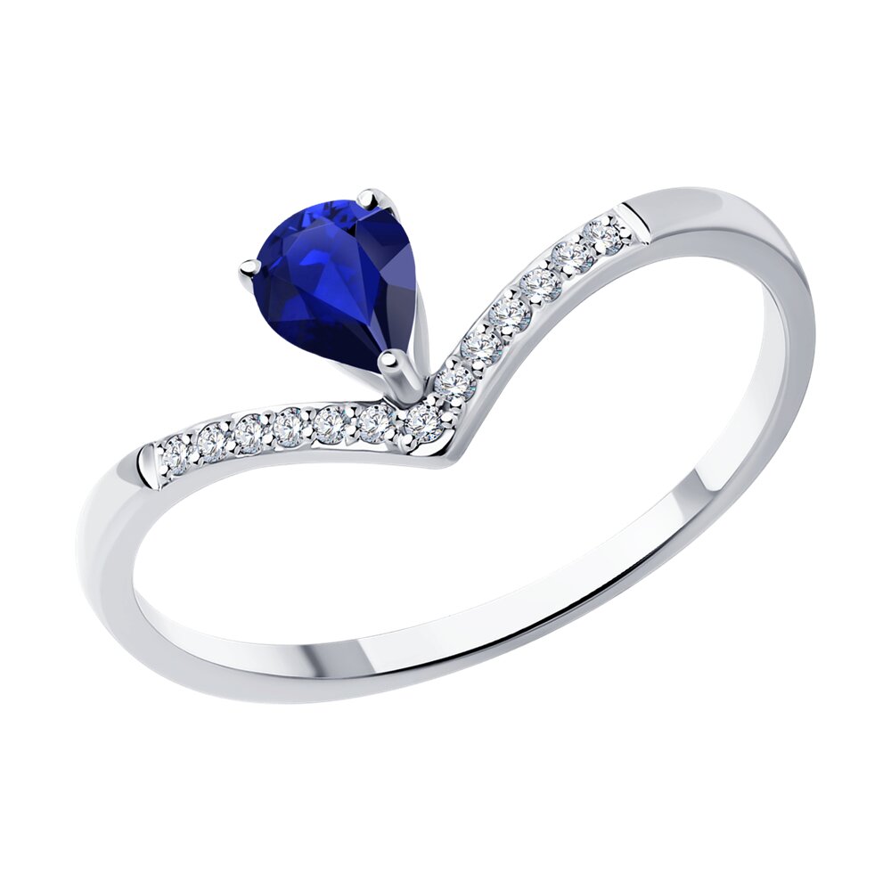 

Кольцо из золота р.  SOKOLOV Diamonds 2011272-3, бриллиант\сапфир, 2011272-3