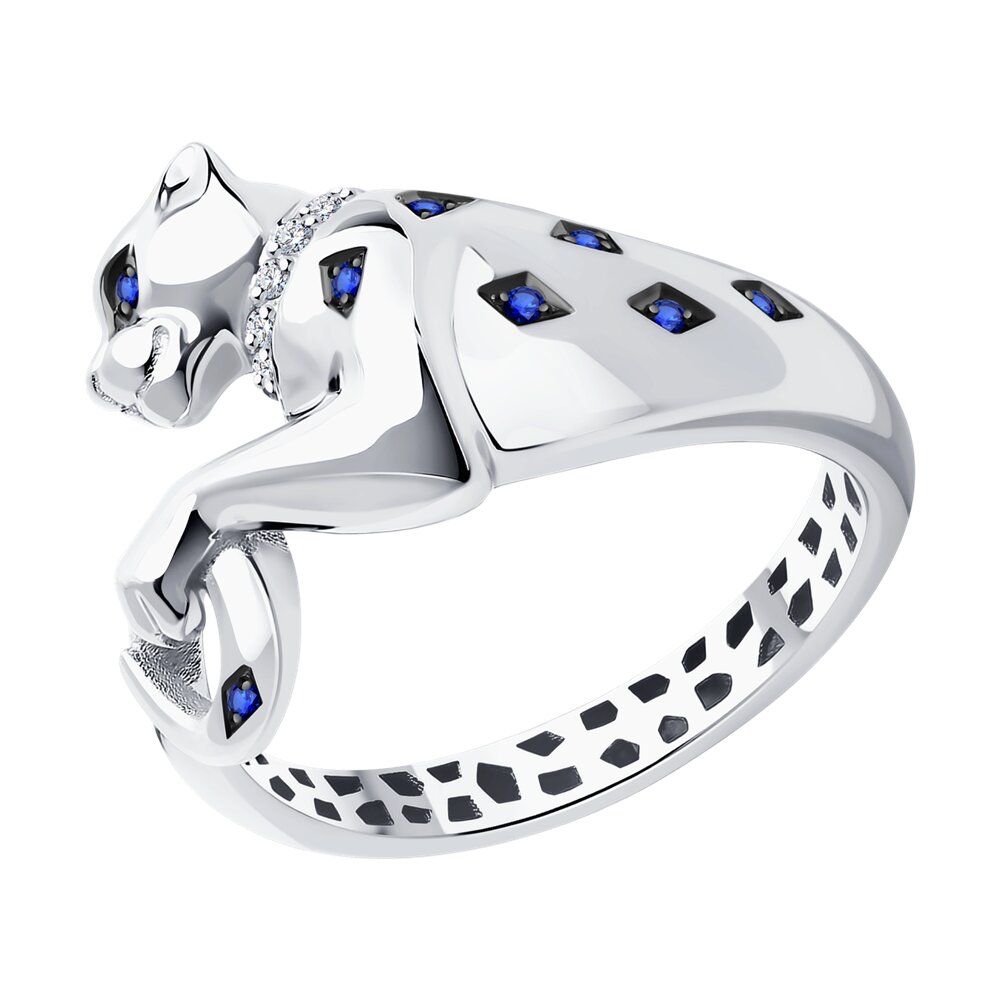 

Кольцо из золота р.  SOKOLOV Diamonds 2011270-3, бриллиант\сапфир, 2011270-3