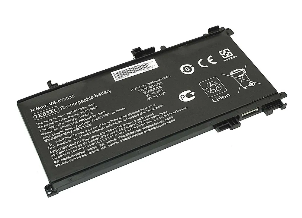 Аккумуляторная батарея для ноутбука HP TPN-Q173 TE03-3S1P 11,55V 3500mAh OEM черная