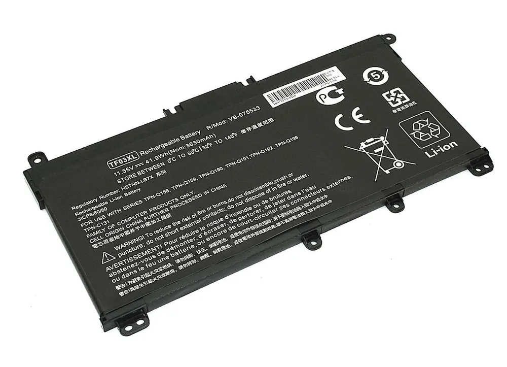 Аккумуляторная батарея для ноутбука HP TPN-C131 TF03-3S1P 11,55V 41.9Wh OEM черная