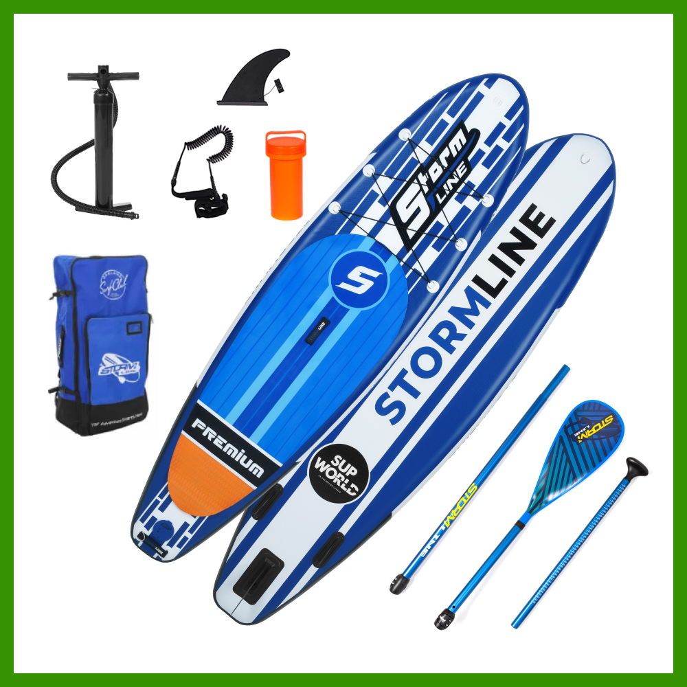 SUP-борд Stormline Premium9.9 синего цвета, 300x79x15 см, грузоподъемность 190 кг