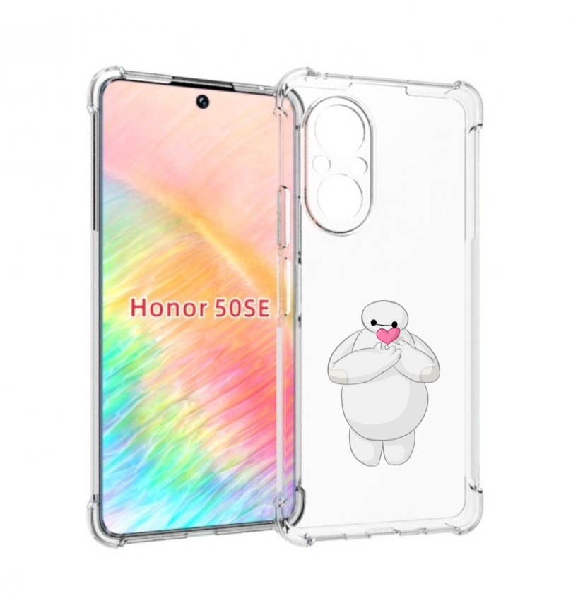 

Чехол бампер MyPads снеговик-с-сердечком для Honor 50 SE противо, Прозрачный, Tocco