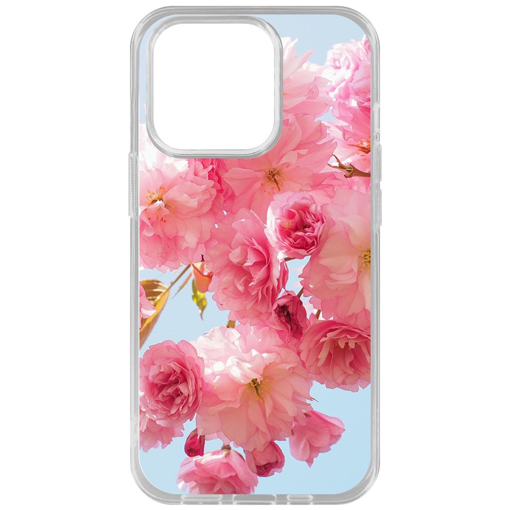 фото Чехол-накладка krutoff clear case сакура для iphone 14 pro