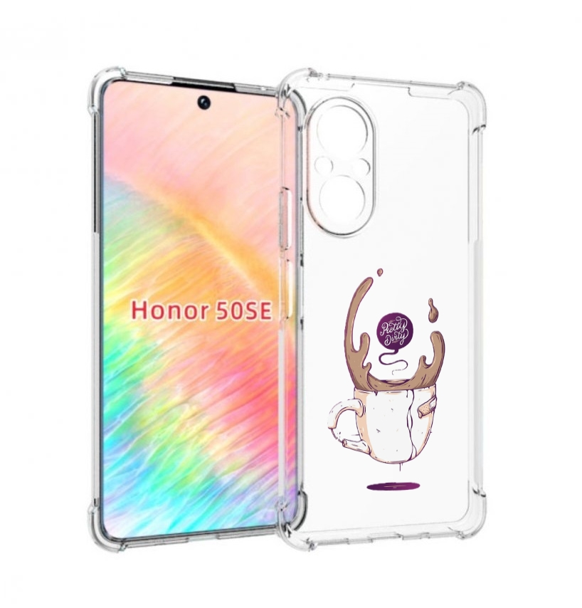 

Чехол бампер MyPads сломанный стаканчик для Honor 50 SE противоу, Прозрачный, Tocco