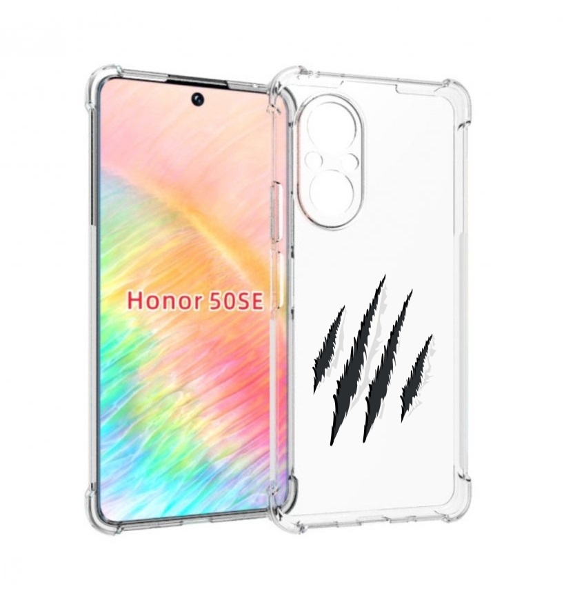 

Чехол бампер MyPads след-когтей для Honor 50 SE противоударный, Прозрачный, Tocco