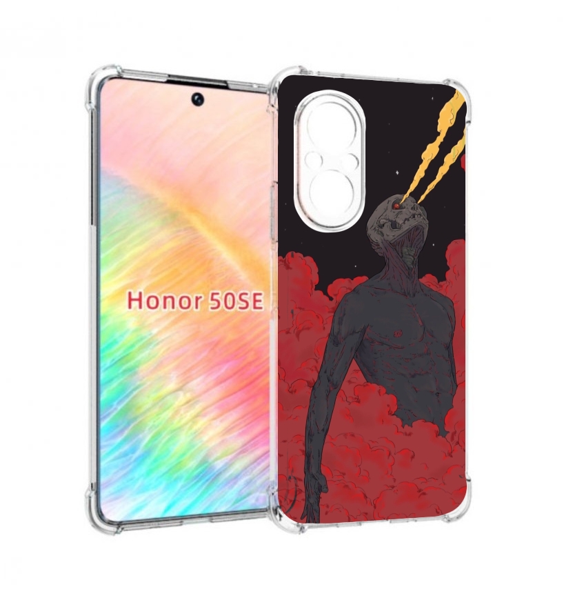 

Чехол бампер MyPads скелет в красном дыму для Honor 50 SE против, Прозрачный, Tocco