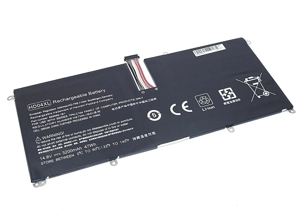 Аккумуляторная батарея для ноутбука HP Envy Spectre XT 13-2120t HD04-4S1P 14.8V 3200mAh OE