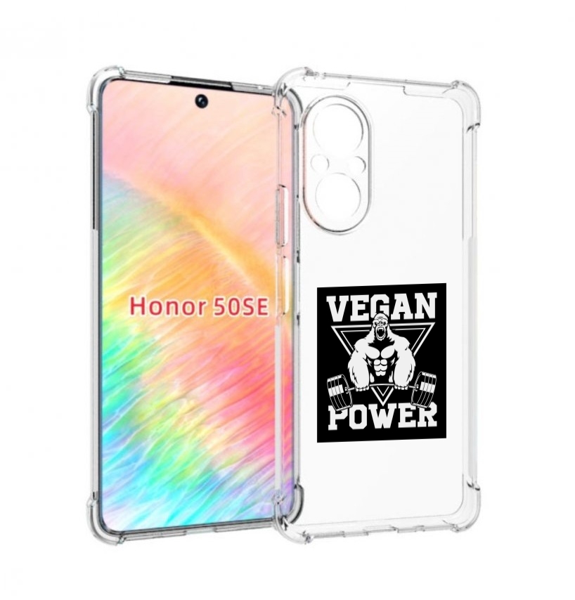 

Чехол бампер MyPads сила-вегана для Honor 50 SE противоударный, Прозрачный, Tocco