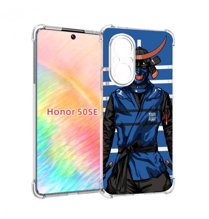 

Чехол бампер MyPads самурай в синей форме для Honor 50 SE против, Прозрачный, Tocco