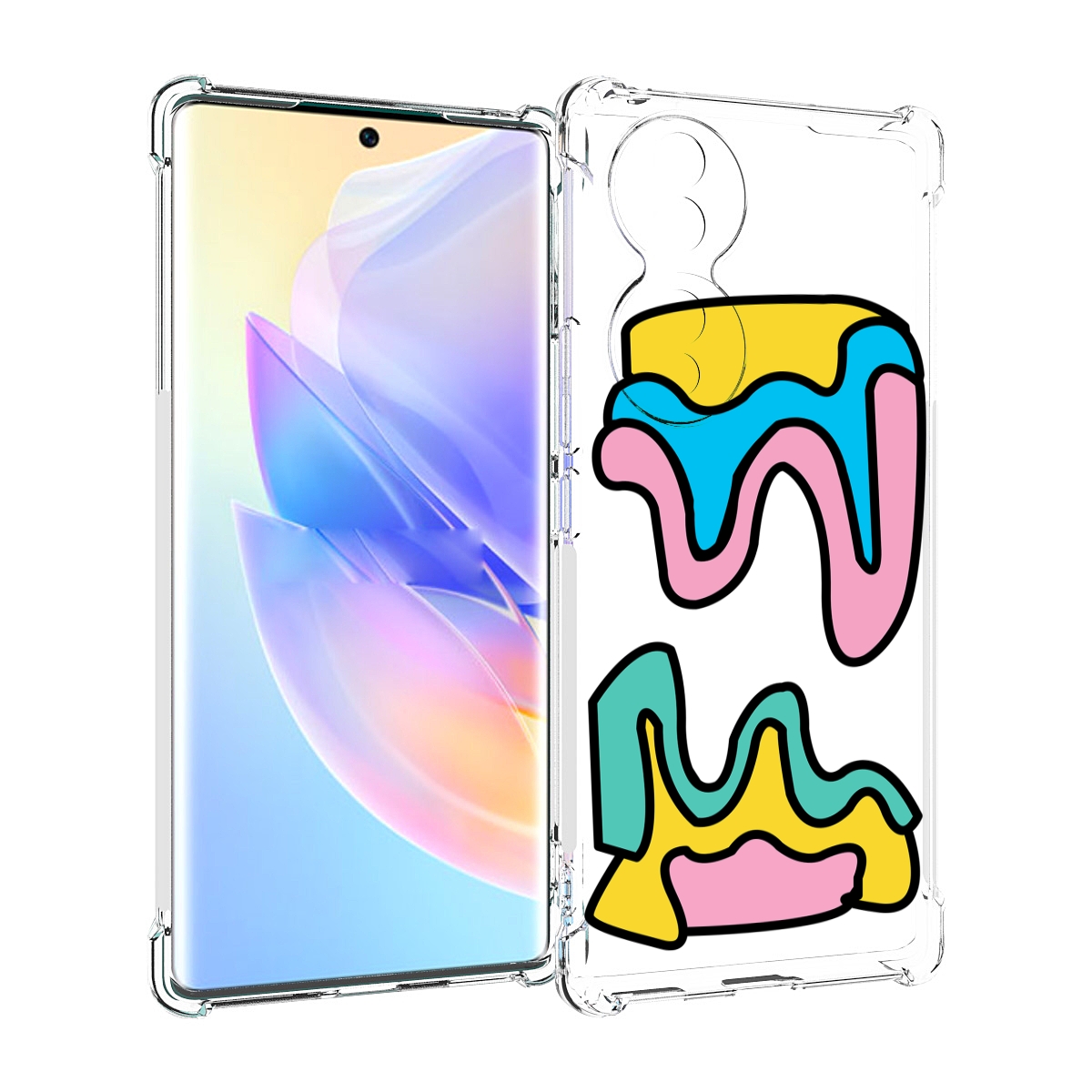 

Чехол MyPads вытекающая-абстракция для Honor 70, Прозрачный, Tocco
