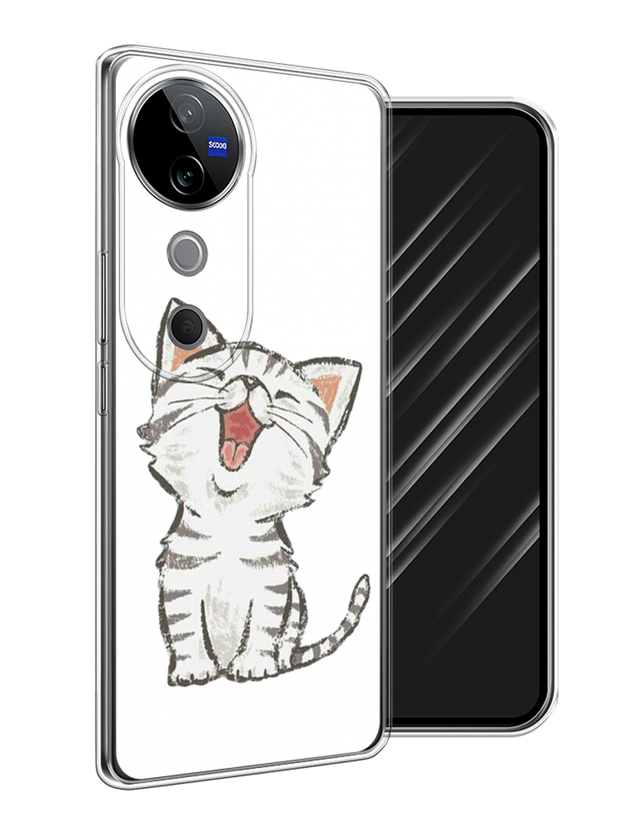 

Чехол Awog на Vivo V40 "Котенок рисованный", Серый;белый, 2611450-1