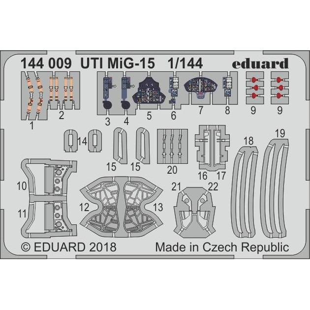 

144009 Eduard 1/144 Фототравление для МiGG-15 УТИ, Однотонный, 144009