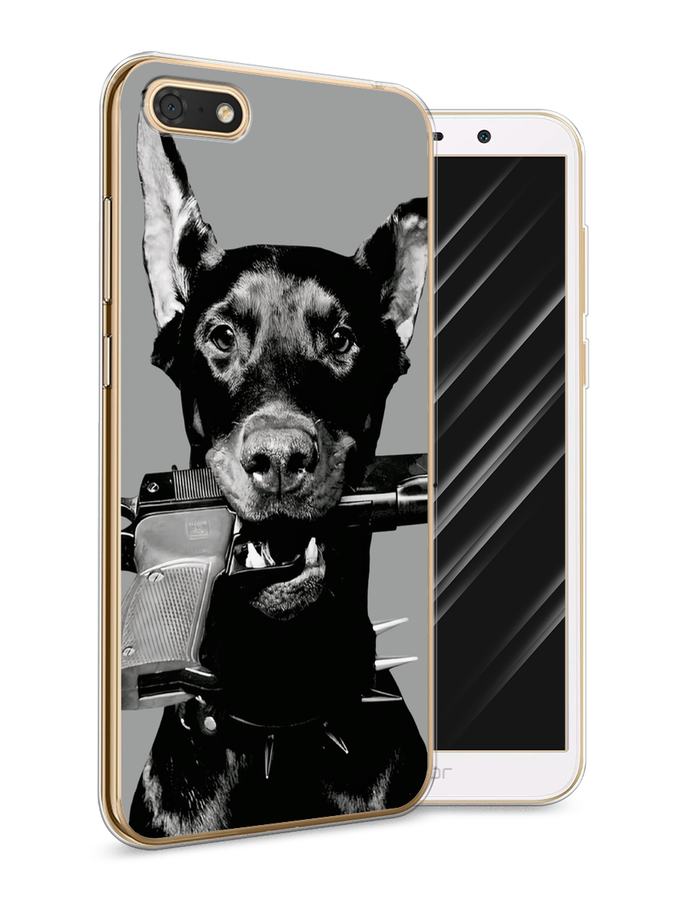 

Чехол Awog на Honor 7A/7A Prime/Y5 Prime 2018/Y5 2018 "Доберман", Серый, 65950-1