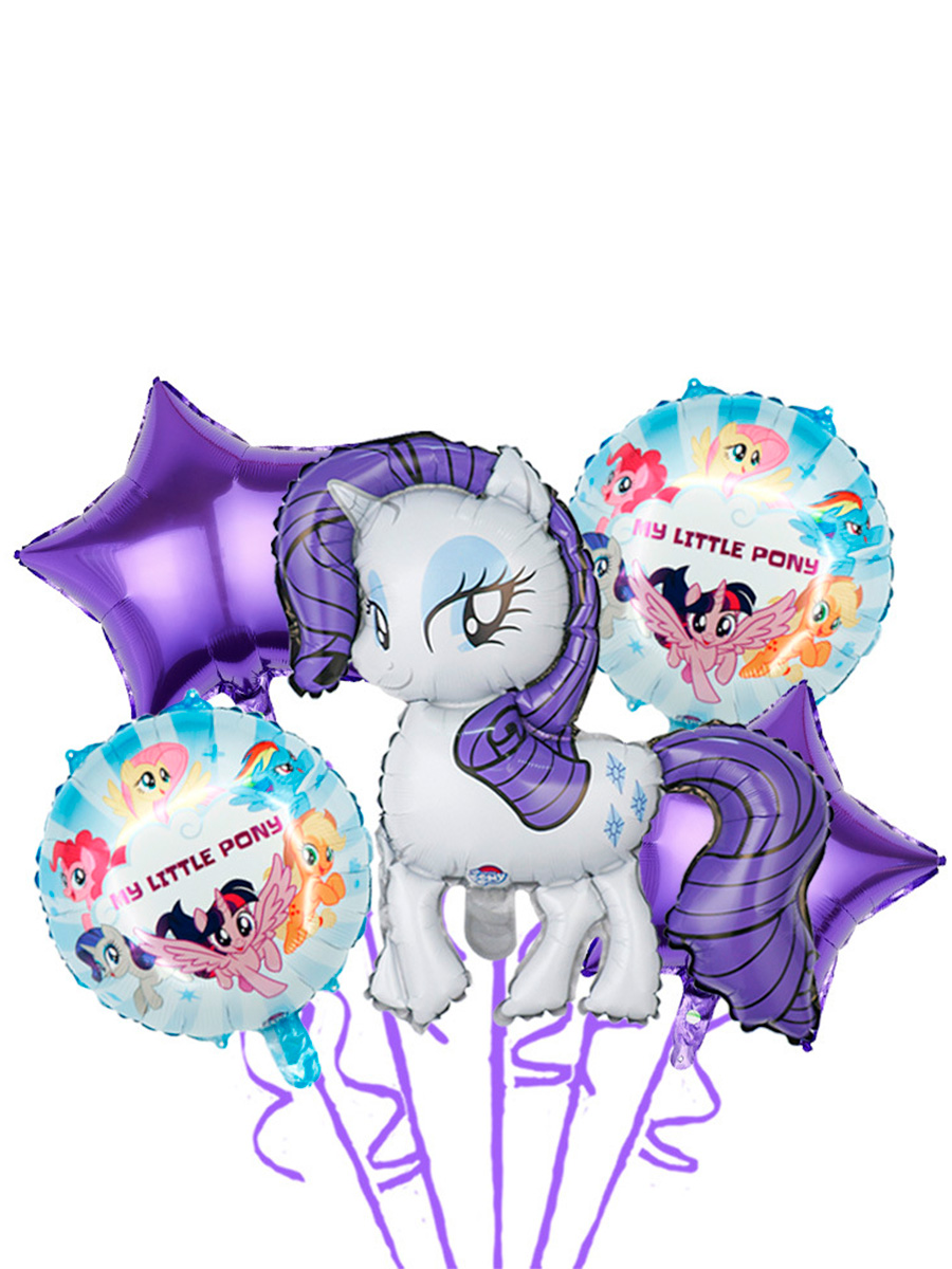 

Воздушные шары Май Литл Пони My Little Pony 5 шт, фиолетовые, фольгированные, Фиолетовый