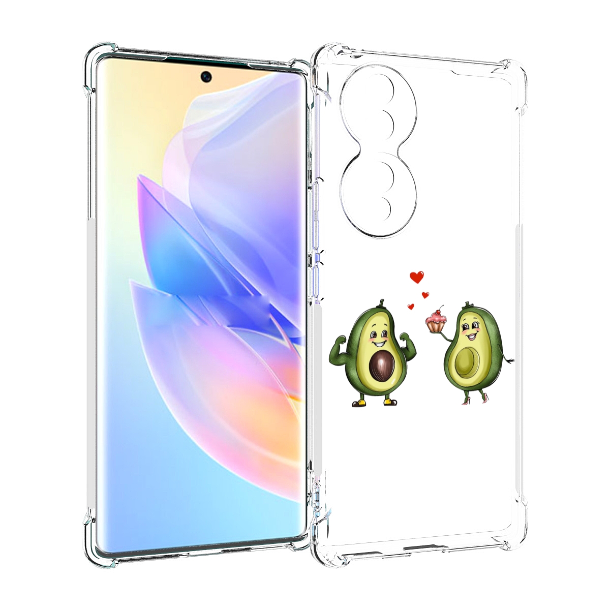 

Чехол MyPads влюбленные-авокадо для Honor 70, Прозрачный, Tocco