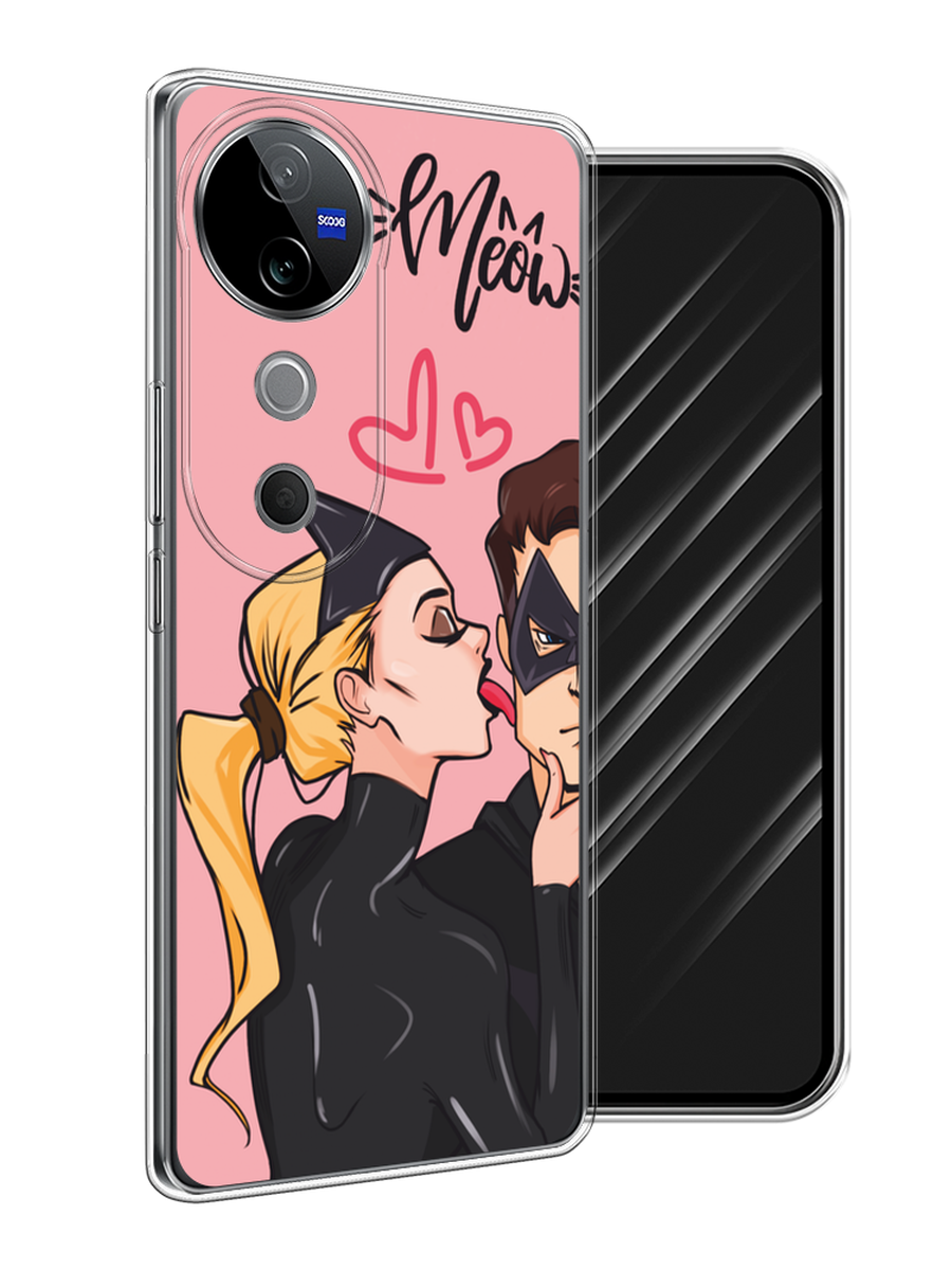 

Чехол Awog на Vivo V40 "Kiss of Cat Woman", Розовый;черный;бежевый, 2611450-1