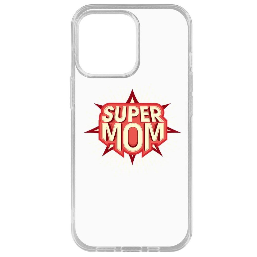 фото Чехол-накладка krutoff clear case супер мама для iphone 14 pro max