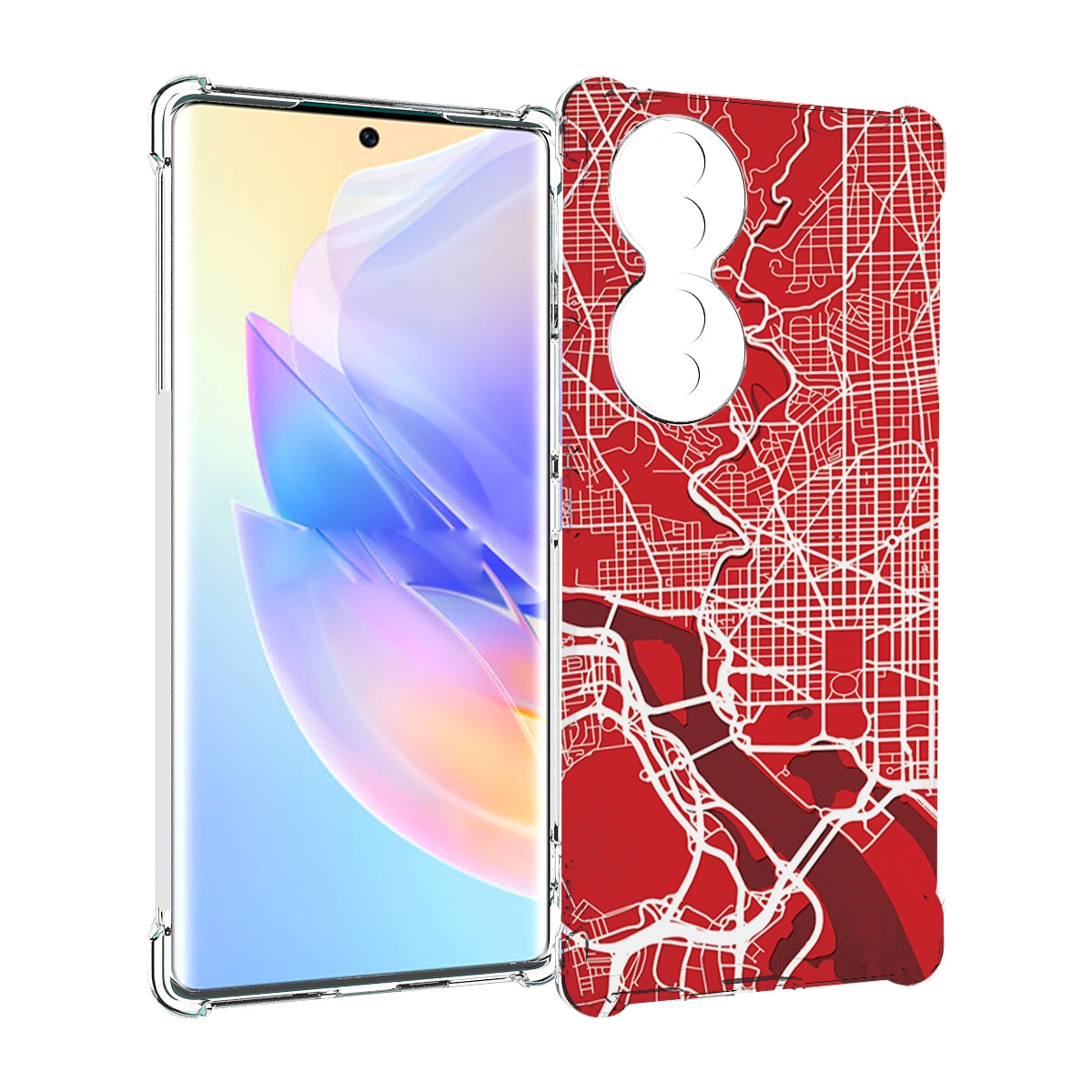 

Чехол MyPads векторная-карта для Honor 70, Прозрачный, Tocco