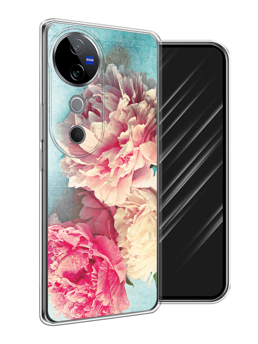 

Чехол Awog на Vivo V40 "Пионы new", Бирюзовый, 2611450-1