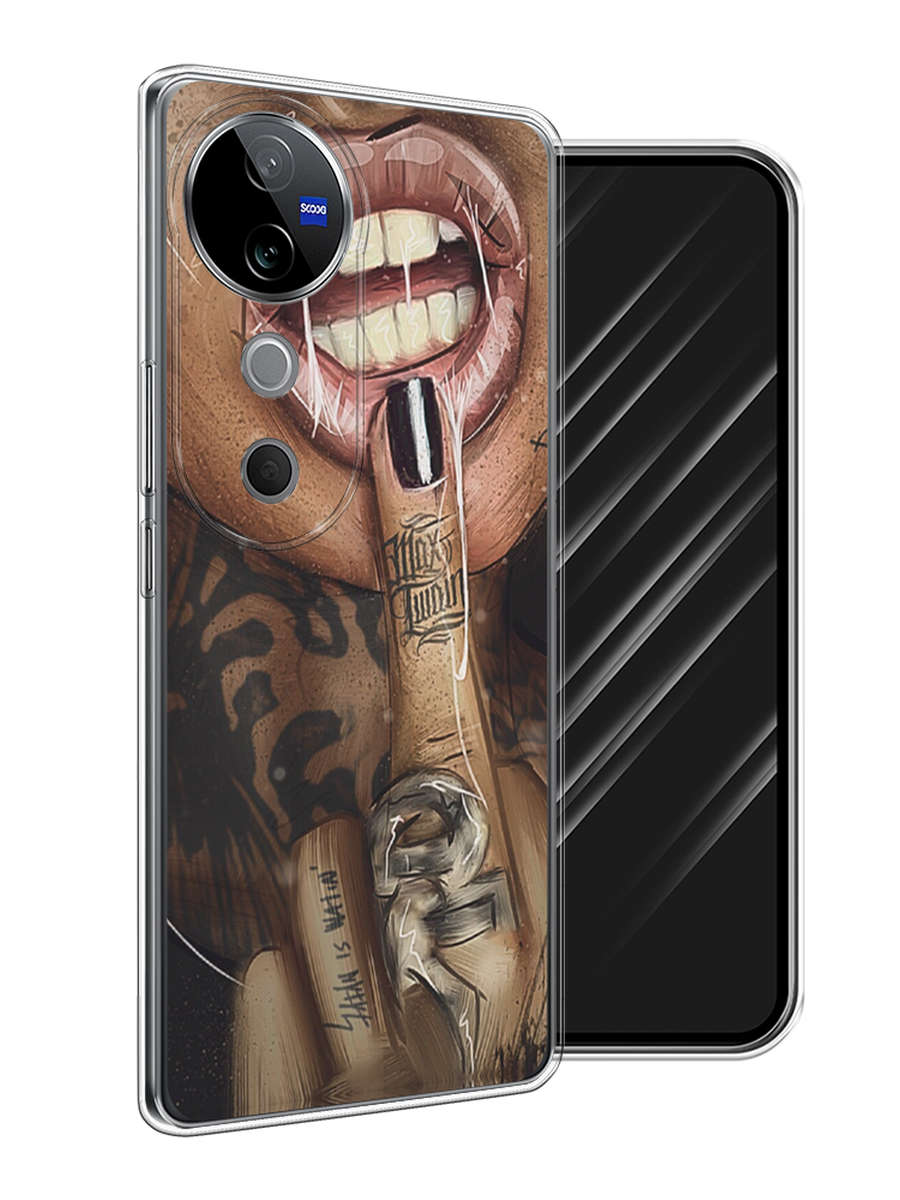 

Чехол Awog на Vivo V40 "Девушка с татуировками", Бежевый;розовый;черный, 2611450-1