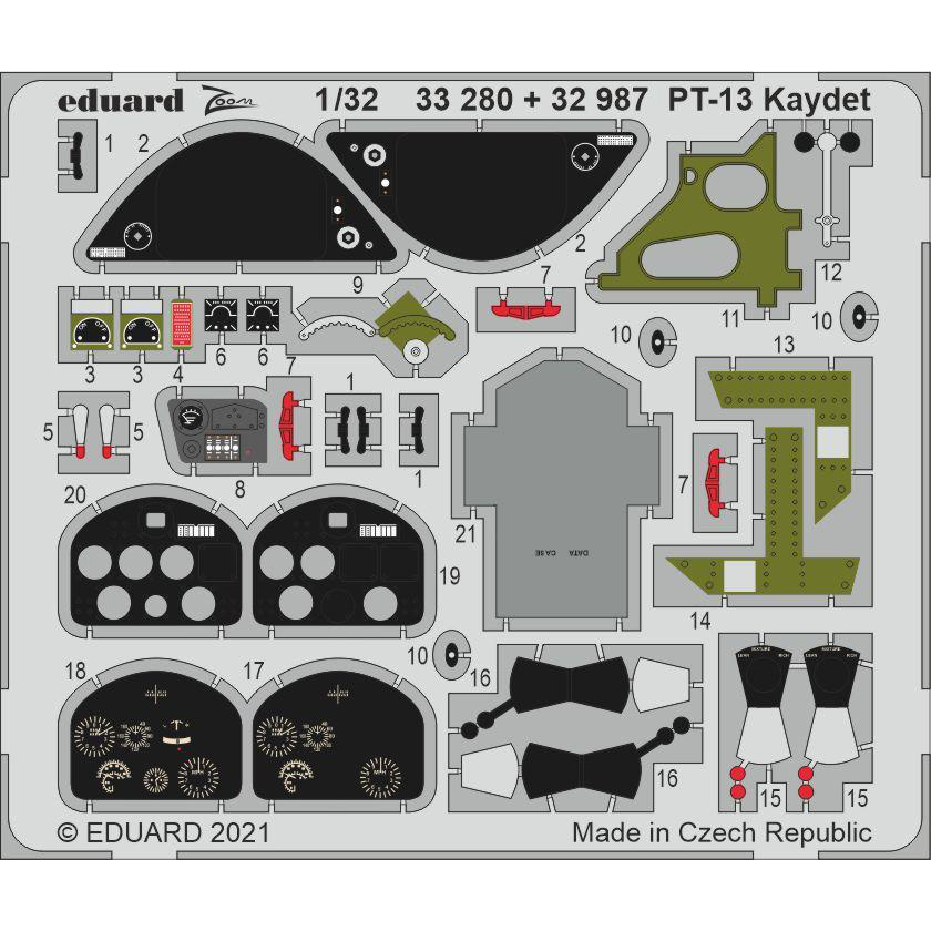 

33280 Eduard 1/32 Фототравление для PT-13 Kaydet, Однотонный, 33280