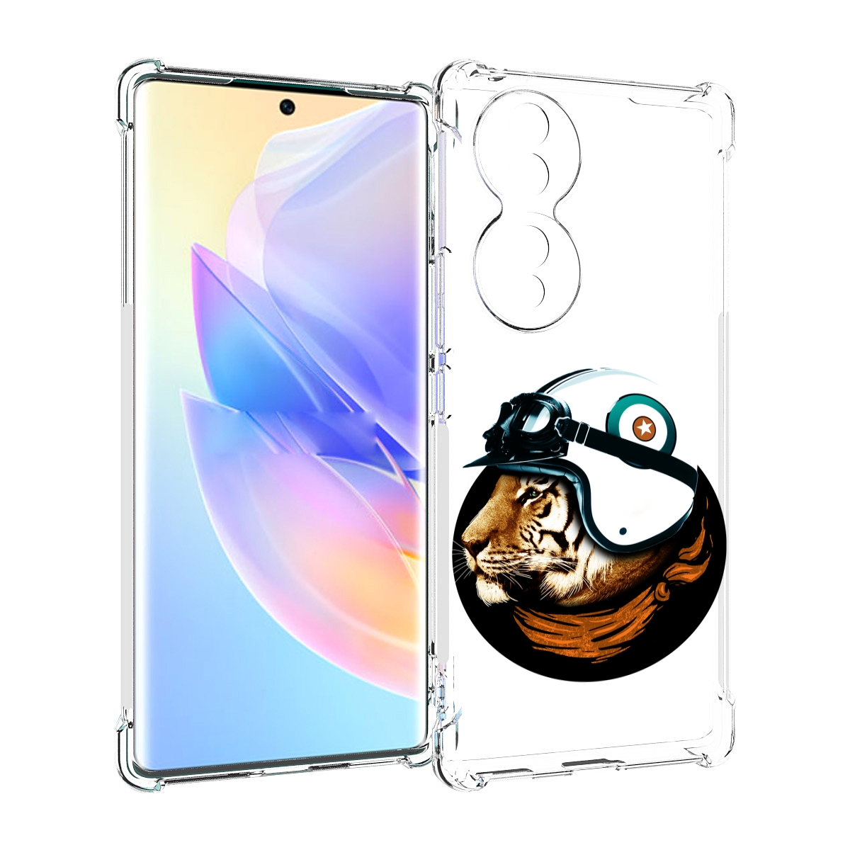 

Чехол MyPads Тигр в шлеме для Honor 70, Прозрачный, Tocco