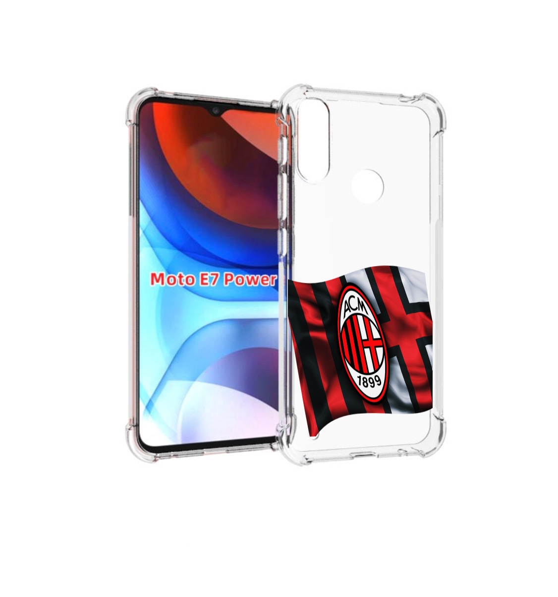 

Чехол MyPads фк милан мужской для Motorola Moto E7 Power, Прозрачный, Tocco