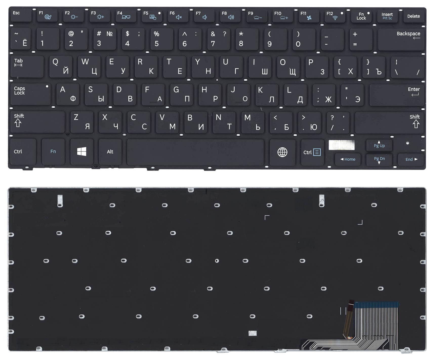 

Клавиатура для Samsung NP730U3E NP740U3E черная с подсветкой