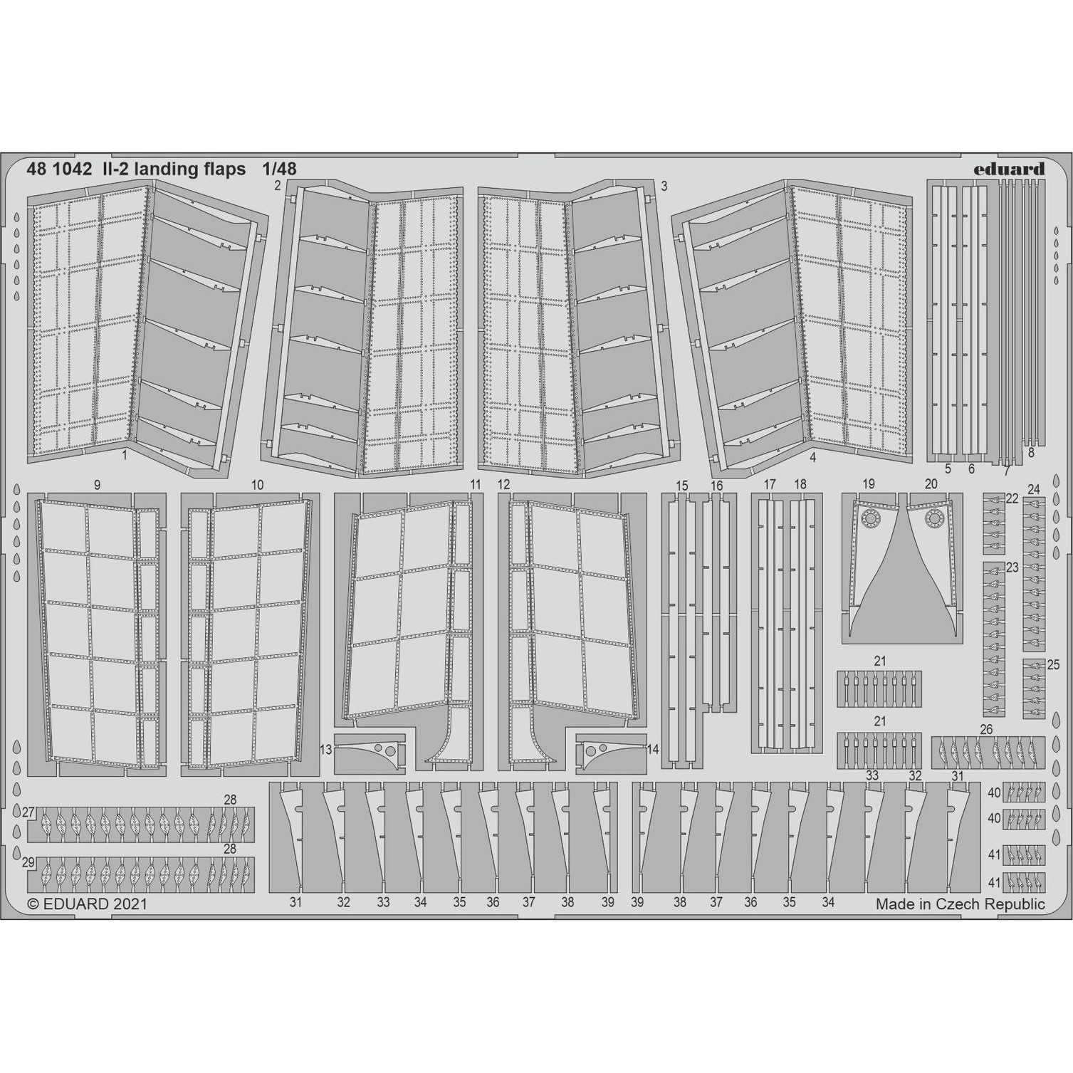 

481042 Eduard 1/48 Фототравление для Ил-2, закрылки, Однотонный, 481042