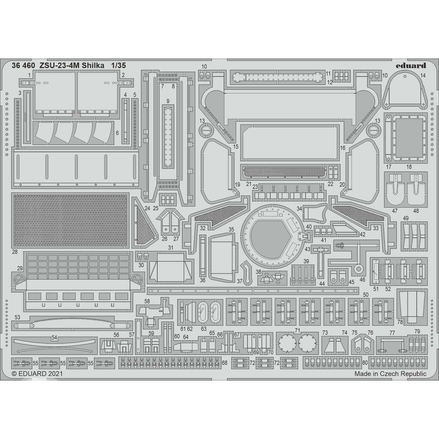 

36460 Eduard 1/35 Фототравление для ЗСУ-23-4M Шилка, Однотонный, 36460