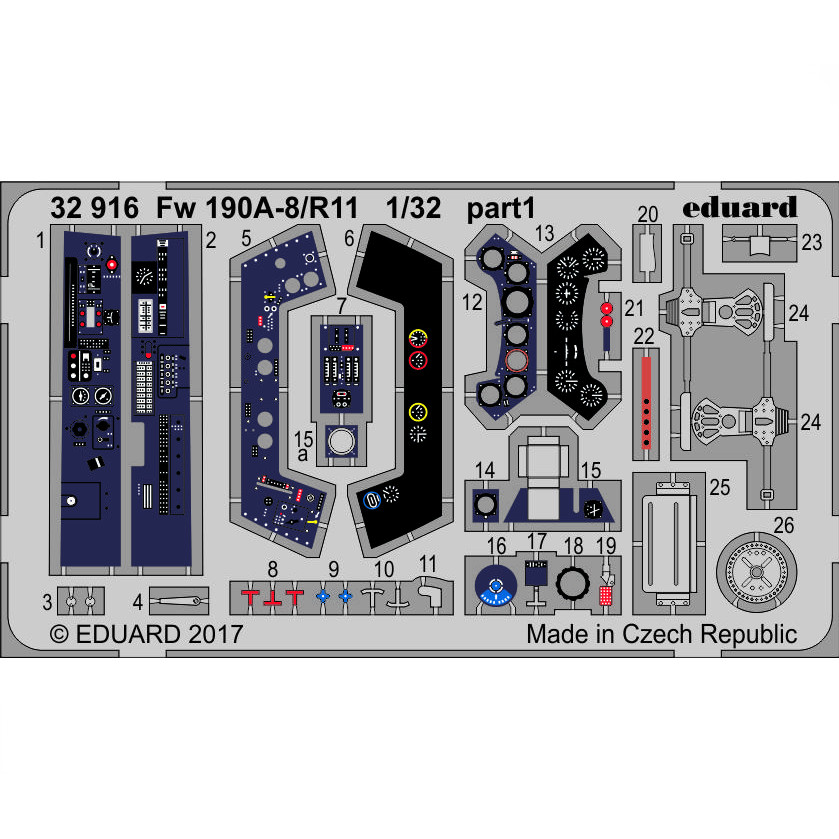 

32916 Eduard 1/32 Фототравление для Fw 190A-8/ R11, Однотонный, 32916