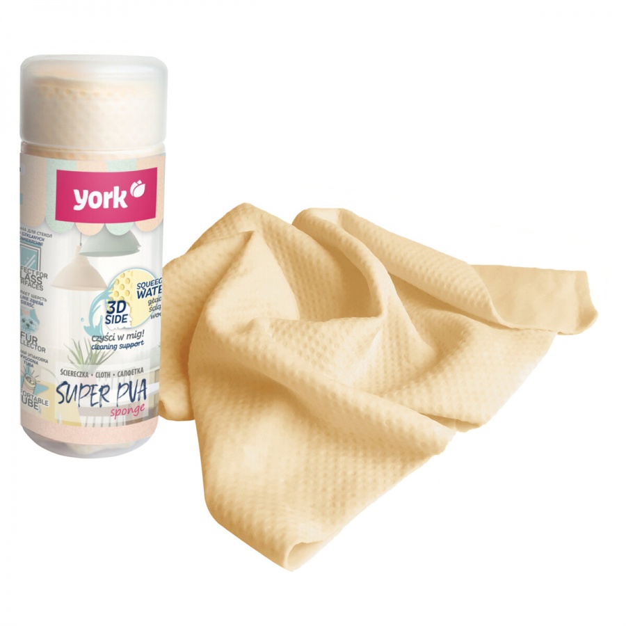 

Салфетка хозяйственная York 43х32см PVA губчатая в тубе 24 уп.