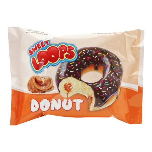 

Кекс Sweet loops Donut бисквитный с карамельной начинкой 50 г