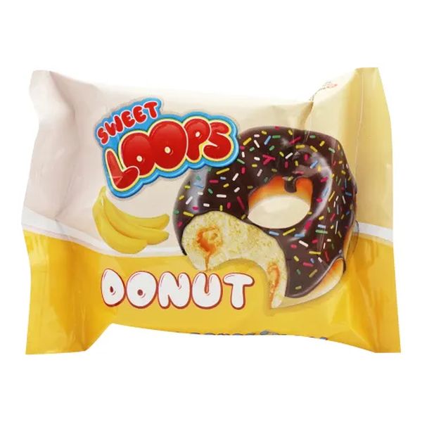 

Кекс Sweet loops Donut бисквитный с банановой начинкой 50 г