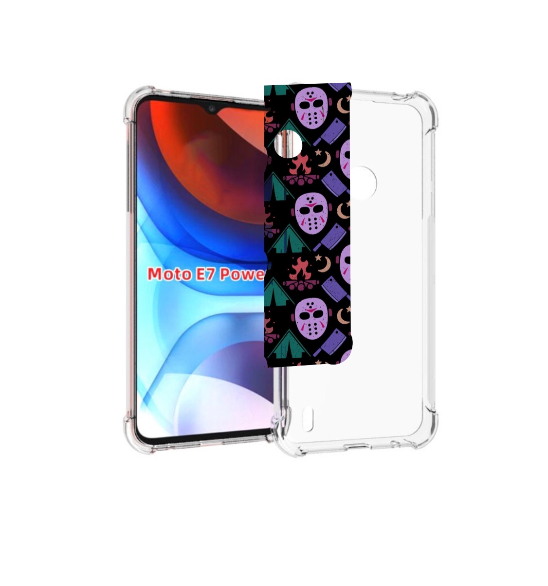 

Чехол MyPads фиолетовые маски для Motorola Moto E7 Power, Прозрачный, Tocco