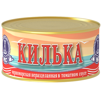 Килька черноморская Морское Содружество неразделанная в томатном соусе 240 г