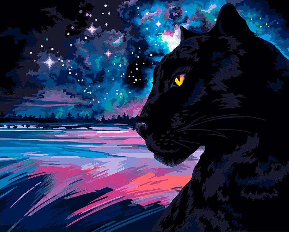 

Картина по номерам Фрея Черная пантера, 40x50, Фрея Черная пантера