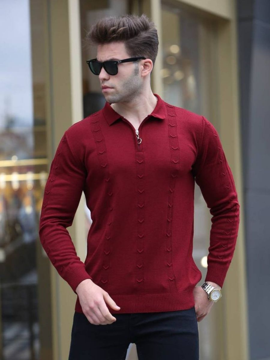 

Свитер мужской NoBrand Zipper красный S, Zipper
