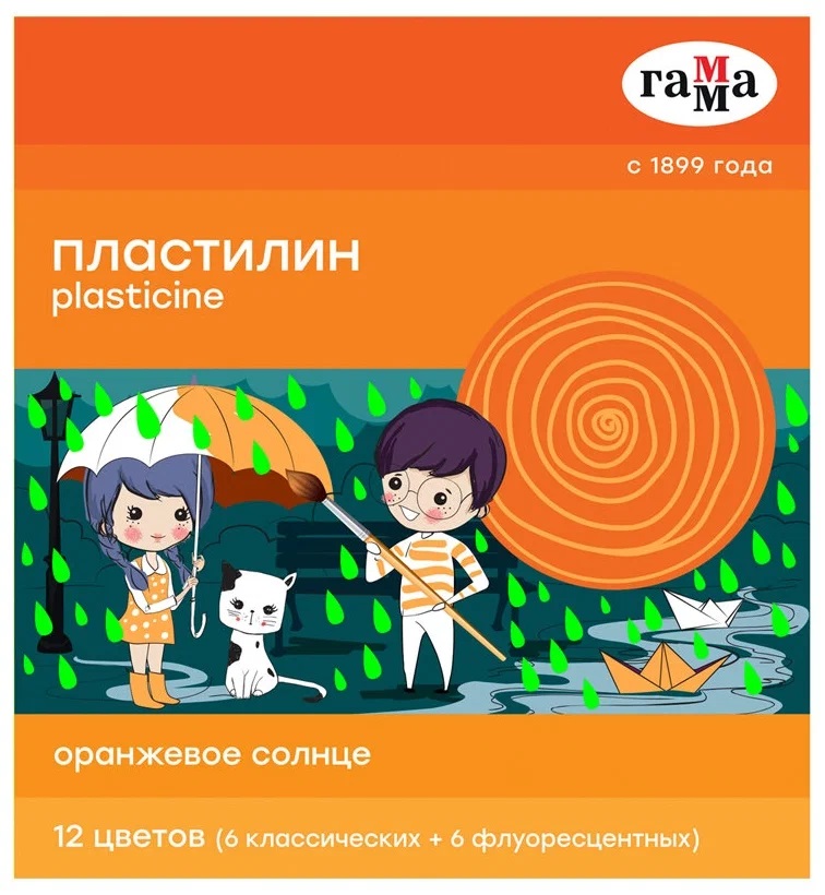 

Пластилин Гамма Оранжевое солнце 12цв. У1386434, Разноцветный