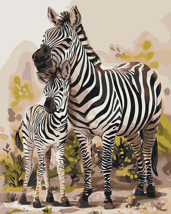 фото Картина по номерам живопись по номерам зебры, 40x50