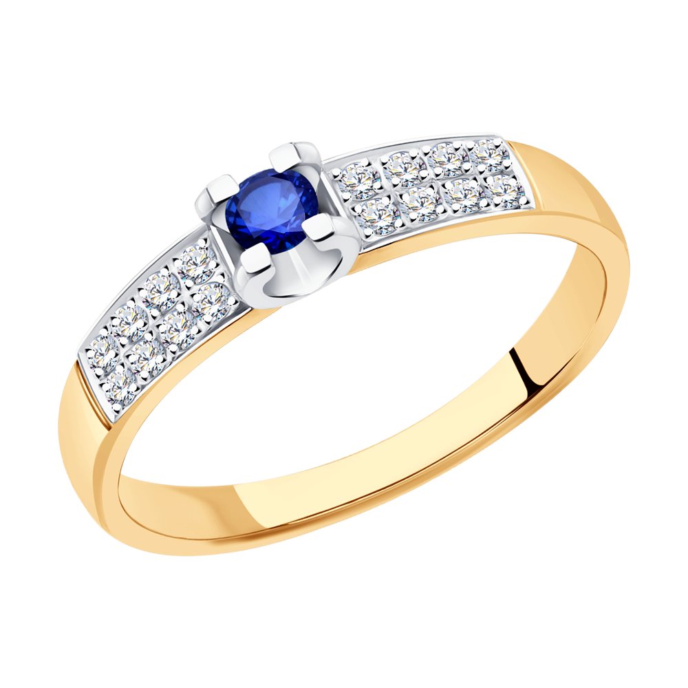 

Кольцо из комбинированного золота с бриллиантом/сапфиром р. 16 SOKOLOV Diamonds 2011197, 2011197