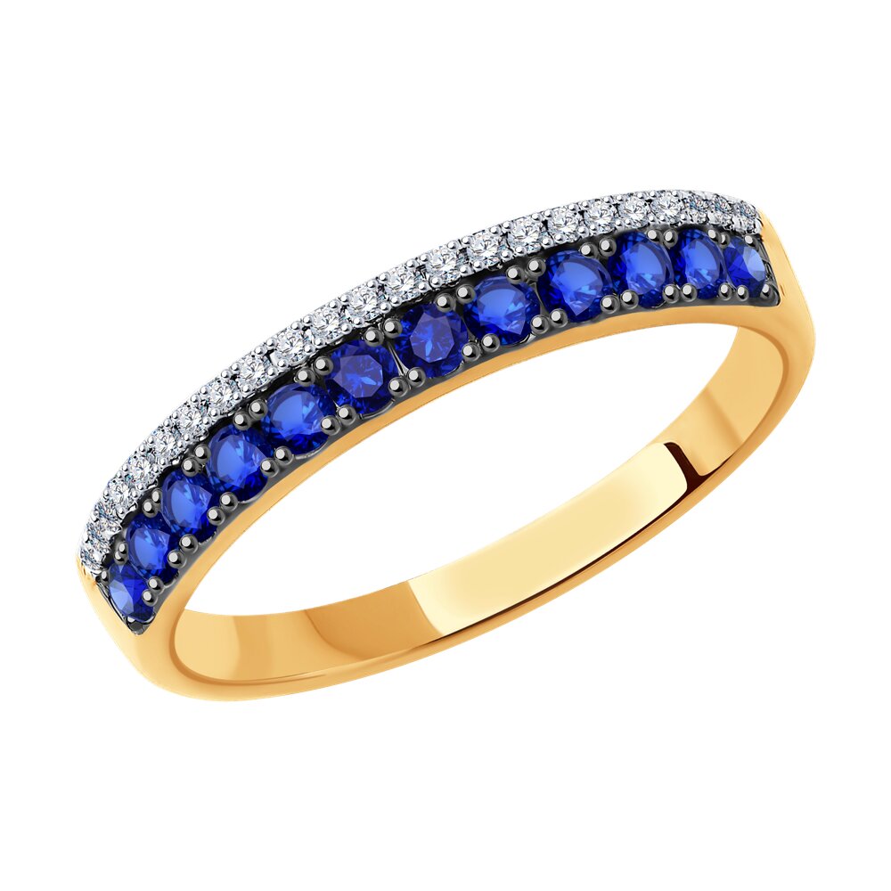 

Кольцо из золота р. 19 SOKOLOV Diamonds 2011037, бриллиант\сапфир, 2011037