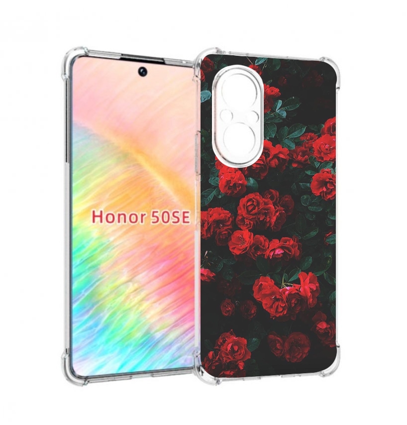 

Чехол бампер MyPads розы-в-листьях для Honor 50 SE противоударный, Прозрачный, Tocco
