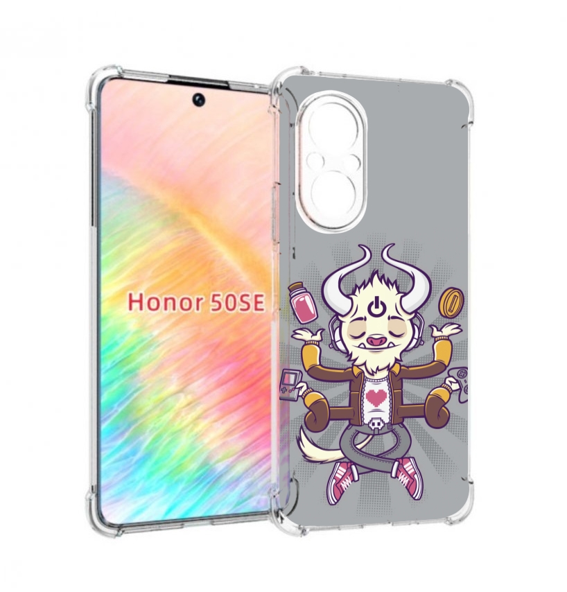 

Чехол бампер MyPads рогатый любитель поиграть для Honor 50 SE пр, Прозрачный, Tocco