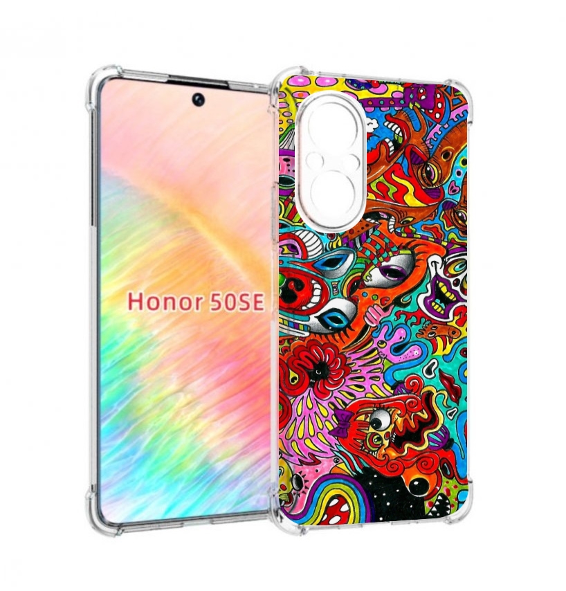 

Чехол бампер MyPads разные абстракции яркие для Honor 50 SE прот, Прозрачный, Tocco