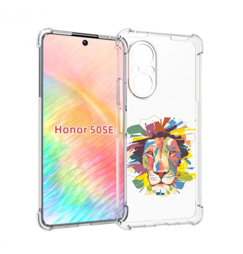 

Чехол бампер MyPads разноцветный-лев детский для Honor 50 SE про, Прозрачный, Tocco